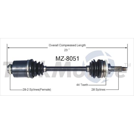 Surtrack Axle Cv Axle Shaft, Mz-8051 MZ-8051